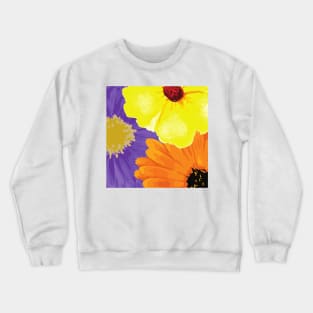 Spring Flowers in the Garden, Springtime Watercolor Flowers Crewneck Sweatshirt